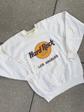 Vintage 90s Hard Rock Cafe LA Crewneck Sweatshirt Medium Hanes USA